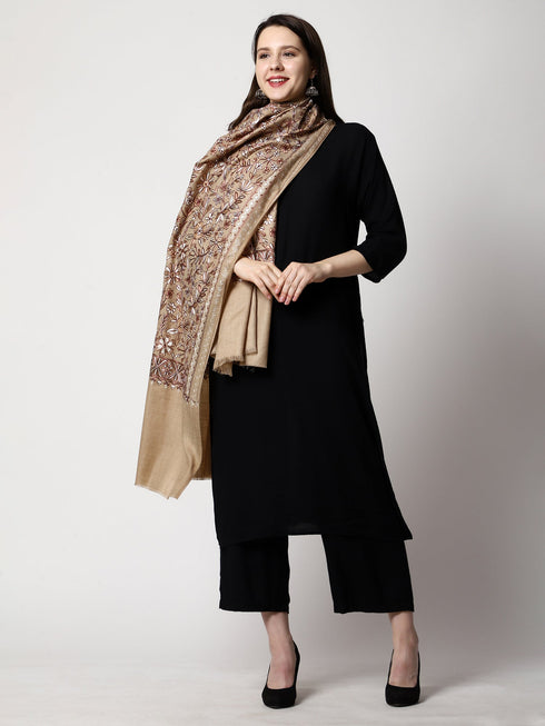 Women's Aari Embroidery Wool Shawl